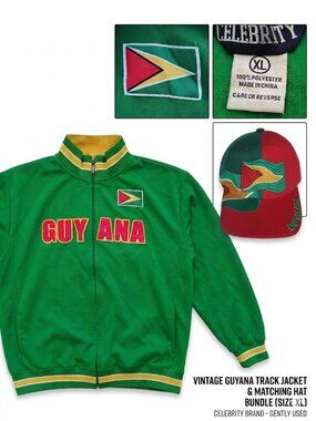 Green Guyana Track Jacket & Matching Hat - XL